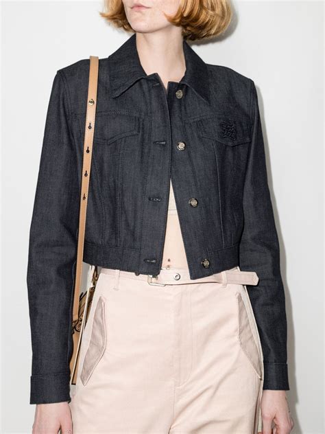 fendi karligraphy flocked denim jacket|FENDI FF Karligraphy Cropped Denim Jacket .